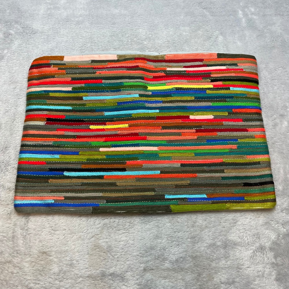 Vintage CB2 Rapid Transit Pillow Cover Rectangular Multicolor Stripe Lumbar